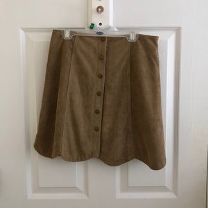 Suede Scalloped Skirt